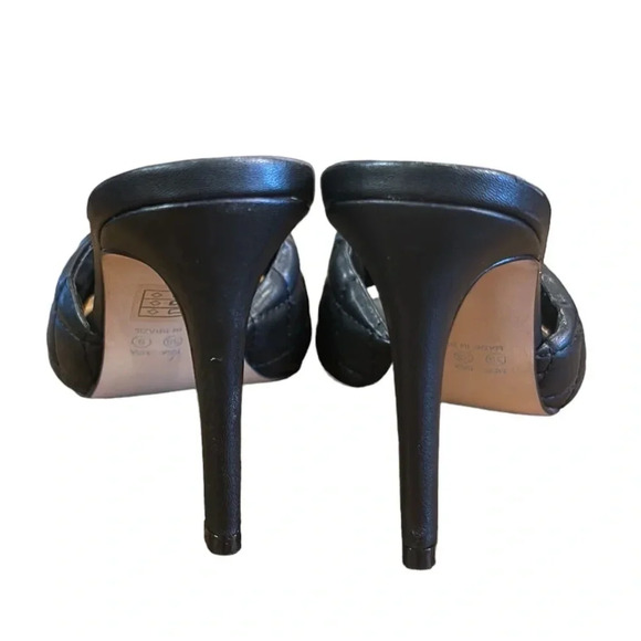 Idore Quilted Square Toe Stiletto Heel Black Size 9 - Picture 6 of 10